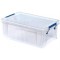 Bankers Box Boite de rangement ProStore 10 L, 14 x 34 x 21.5 cm, avec couvercle et poignees, format A4, empilable, plastique tra