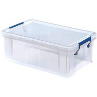 Bankers Box Boite de rangement ProStore 10 L, 14 x 34 x 21.5 cm, avec couvercle et poignees, format A4, empilable, plastique tra