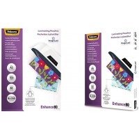 Fellowes Pochettes de plastification 80 microns A3, pack de 100 pochettes & Pochettes de plastification 80 microns A4, pack de 1