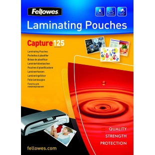 Fellowes 5306901 Pochettes de Plastification Brillantes 125 Microns 75x105 mm (Format Badge) par 100