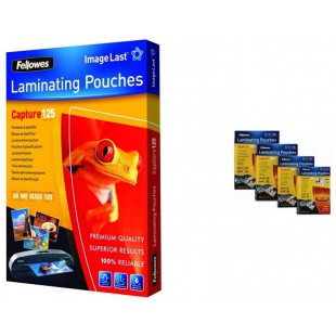 Fellowes 5307302 Pochettes de plastification A5 125 microns par 100 & 5307201 - Pack de 100 Pochettes de plastification brillant