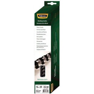 Fellowes - 5331902 - Pack de 25 Anneaux plastiques - 14 mm - Noir