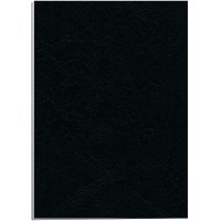 Fellowes 5373802 Delta - Pack de 25 Couvertures de reliure Grain Cuir A4 - Noir