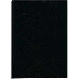 Fellowes 5373802 Delta - Pack de 25 Couvertures de reliure Grain Cuir A4 - Noir