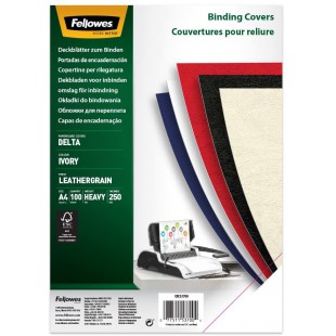 Fellowes - 5370004 - Pack de 100 Couvertures Grain Cuir - A4 - Ivoire