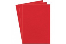 Fellowes - 5370305 - Pack de 100 Couvertures Grain Cuir - A4 - Rouge