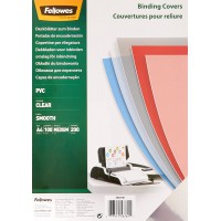 Fellowes Couvertures de reliure PVC transparent A4 en PVC 200 microns - Pack de 100