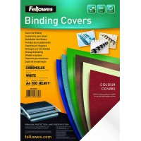Fellowes - 5378001 - Chromolux - Pack de 100 Couvertures de Reliure Brillantes A4 - Blanc