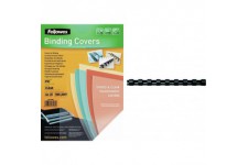 Fellowes 5380001 - Pack de 25 Couvertures de reliure PVC A4 180 Microns - Transparent & Anneaux en plastique 12 mm Noir