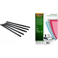 Fellowes Klemmschiene Relido, A4, 3-6 mm Fullhohe, schwarz, 50 Pezzi & 5376001 Couvertures de reliure A4 transparentes PVC 150 m