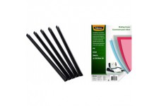 Fellowes 5384001 Pack de 50 Baguettes de reliure manuelle Relido 9-12 mm Noir & 5376102 - Couvertures de reliure PVC transparent