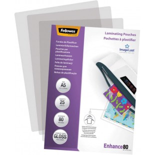 Fellowes Pochettes de plastification A5 80 microns Transparent