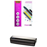 Fellowes Pack de 100 Pochettes de plastification a  chaud A4 - 250 microns brillante + Fellowes 5733501 Plastifieuse Jupiter-2 A