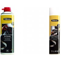 Fellowes - 9977804 - Aerosol depoussierant ecologique - 400 ml net & Anti-static Foam Cleaner Mousse de nettoyage