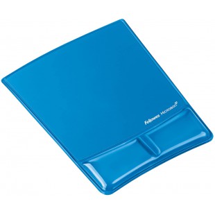 Fellowes 9182201 'Health-V' Crystal Tapis de souris ergonomique avec repose-poignet Bleu