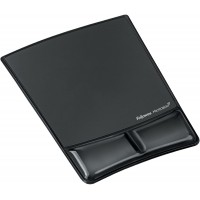 Fellowes 9182301 'Health-V' Crystal Tapis de souris ergonomique avec repose-poignet Noir
