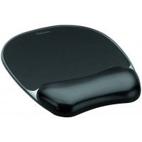 Fellowes Tapis de Souris Repose Poignet Crystal Gel, Tapis de Souris Ergonomique, en Gel Transparent Noir