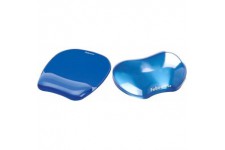 Fellowes Tapis de Souris Repose Poignet Crystal Gel, Tapis de Souris Ergonomique, en Gel Transparent Bleu & 91177-72 