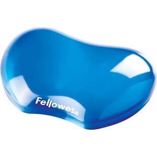 Fellowes Mini repose poignet Crystal Gel, mini repose-poignet ergonomique pour souris gel transparent bleu, 18 x 122 x 88 mm 911