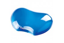 Fellowes Mini repose poignet Crystal Gel, mini repose-poignet ergonomique pour souris gel transparent bleu, 18 x 122 x 88 mm 911