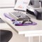 Fellowes 91441 Tapis de Souris Repose-Poignet Ergonomique Crystal Gel Violet & 91437 Repose-Poignets Ergonomique pour Clavier Cr