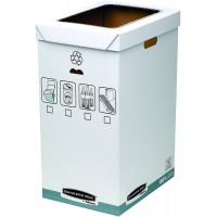 Lot de 5 : Bankers Box 0193201 bacs de recyclage en carton, FSC, blanc/gris