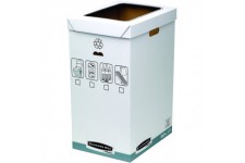 Lot de 5 : Bankers Box 0193201 bacs de recyclage en carton, FSC, blanc/gris