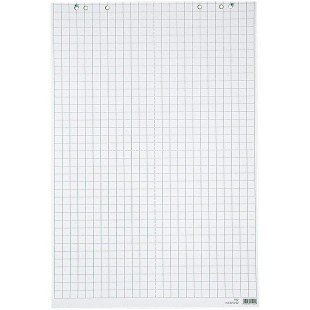 Lot de 5 : LANDRe 100050592LANDR Bloc de Flip Chart, 20feuilles, a carreaux/Blanc