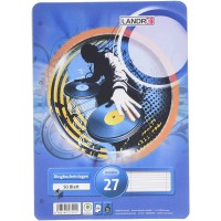 100050488 Lot de 50 feuilles lignees avec double marge 70 g/m² Coins arrondis perfores