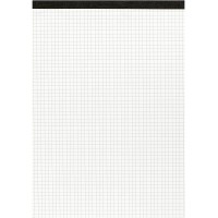 100050632 Lot de 10 bloc-notes de 50 pages sans couverture Format A4 Papier perfore et quadrille 60 g/m² (fin) Sans bois Bloc-no