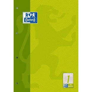 Oxford 100050343 Bloc de travail lignes 21 - A4, 50 feuilles, 90 g/m², 4 perforations