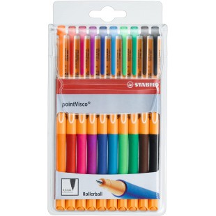 Stylo encre gel - STABILO pointVisco - Pochette 10 stylos