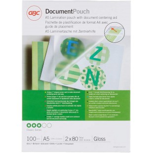 GBC IB575037 Lot de 100 Pochettes de plastification standards Transparent