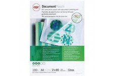Gbc IB585036 Lot de 100 Pochettes de plastification standards Transparent 2 x 80 microns