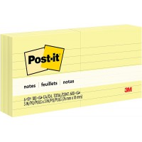 Post-it Pack de 6 Notes repositionnables lignees Jaune