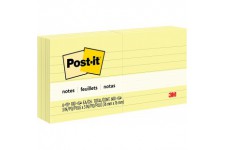 Post-it Pack de 6 Notes repositionnables lignees Jaune