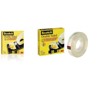 Scotch 665-1933R Ruban double-face en boite individuelle 19 mm x 33 m Transparent & Ruban adhesif double face 665 12 mm x 22,8 m