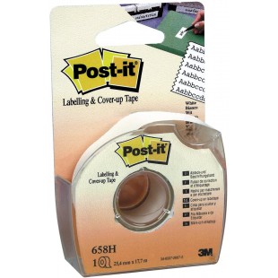 Post-it 658H Ruban de masquage avec devidoir 25 mm x 17,7 m Blanc