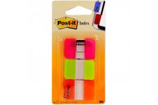 Post-It Lot de 3 x22 Marque-pages Rigides coloris Rose, Vert, Orange