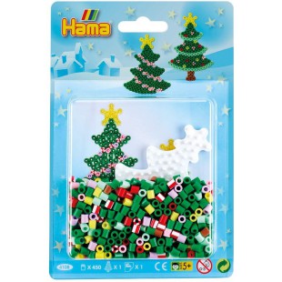 4108 Blister Perles Sapin de noel, Plastique, Vert, Taille Unique