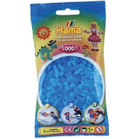 - 207-73 - Loisirs Creatifs - Sachet 1000 Perles a  Repasser - Taille Midi - Bleu Transparent