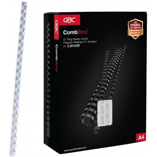 GBC CombBind Reliure spirale plastique, Blanc 45 mm, Pack de 50