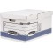 Lot de 10 : Fellowes 1141501 Banker Box System Caisse pour Archives Flip Top Maxi Blanc/Bleu