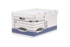 Lot de 10 : Fellowes 1141501 Banker Box System Caisse pour Archives Flip Top Maxi Blanc/Bleu