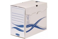 Lot de 25 : Bankers Box 4460302Basic Boite d'archives, 150x 250x 325mm, blanc/bleu