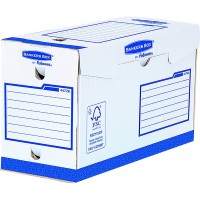 Fellowes Bankers Box Basic Lot de 20 Boites d'archives 15 cm A4 Bleu/Blanc
