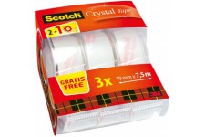 Scotch - 6-1975C3 - Caddy Un Paquet de 3 Rubans Crystal, 19 mm x 7,5 m