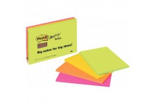 Post-it Lot de 4 Blocs de Notes repositionnables 149 x 98.4 mm Neon