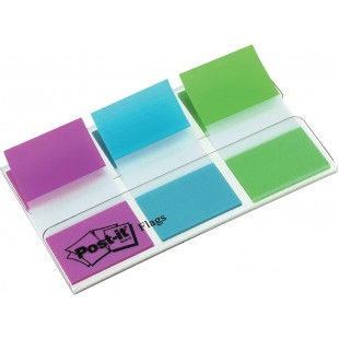 Post-it 680-PBGEU Marque-pages 25,4 x 44 mm Bleu/Vert/Violet