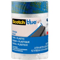 Scotch Painter's Tape Scotchblue PT2093EL-24 Plastique pre-colle pour peintre Transparent Largeur 61 cm